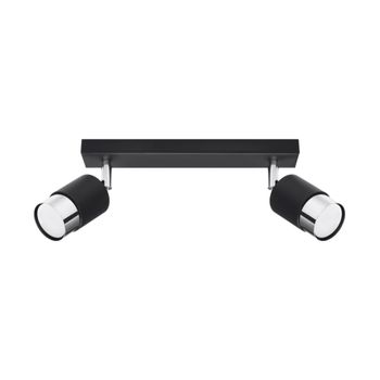 Lámpara de techo negro/cromo acero alt. 18 cm