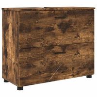 gabinete de bano roble ahumado 765 x 35 x 64 cm vidaxl