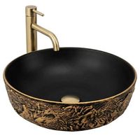 lavabo sobre encimera rea babilon redondo black 42 x 42 x 13 cm