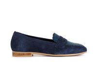 mocasines de piel de ante con puntera de pedreria blue