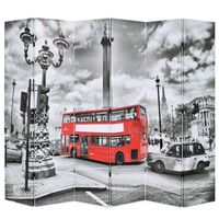 biombo divisor plegable 228x170 cm bus londres blanco y negro vidaxl