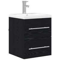 gabinete de lavabo para bano roble negro 41 x 385 x 48 cm vidaxl