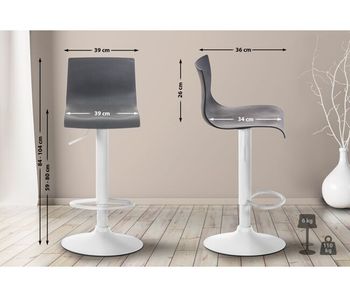 Taburete de bar hover plástico gris 36x39x84 cm