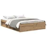 estructura de cama sin colchon roble artesanal 120x200 cm vidaxl