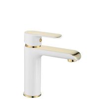 grifo de lavabo rea bloom white gold low