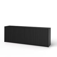 aparador de 4 puertas en melamina y mdf negro