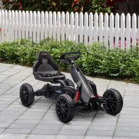 kart pedales de 3-8 anos con asiento ajustable negro homcom