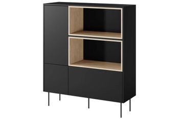 Cómoda 2 puertas 1 cajón con pie metálico 120x140 cm
