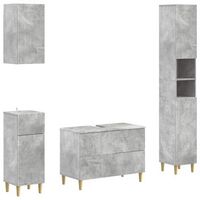 juego de armarios de bano de 4 piezas arnhem gris hormigon vidaxl