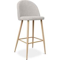 taburete tapizado en tela - diseno escandinavo  - 76cm - evelyne  crema