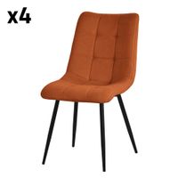 4x sillas de comedor naranja acolchado tapizado suave con respaldo