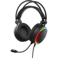 auriculares genesis neon 614 con cable usb-a microfono y rgb negros