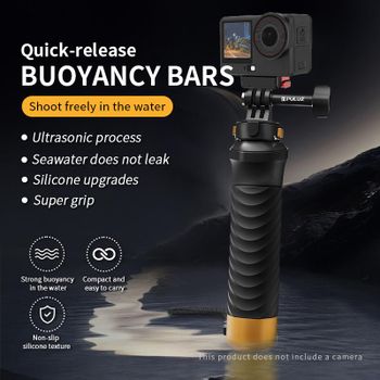 PULUZ Empuñadura Flotante de Liberación Rápida para Insta360 X6 X5 X4 X3 /Gopro HERO13 Black HERO12 11 10 9 / DJI Osmo Action 6 5 4