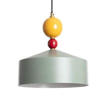 Lámpara Colgante Metal Pekia Bougy Cilíndrica Verde