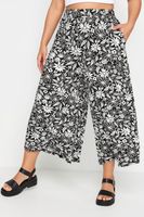 yours culottes blancos y negros de flores mujer curvy y tallas grandes yours