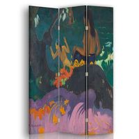 legendarte - biombo fatata te miti - paul gauguin - separador de ambientes para interiores cm 110x150 3 paneles