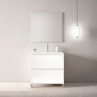 mueble porto 70 cm 2c blanco brillo pack mueble  lavabo