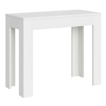 Consola extensible 90x42/302 cm efecto madera fresno blanco