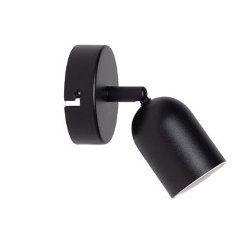 Aplique pared con foco orientable GU10 metal negro Ø5 cm