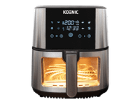 freidora de aire - koenic kaf 71523 b 1500 w 72 l cesta xxl 80-200c panel tactil 8 programas automaticos negro