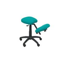 taburete de oficina ergonomico giratorio y regulable en altura  asiento tapizado en tejido bali color verde claro rodillera regulable piqueras y crespo modelo 37g