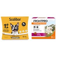 pack antiparasitarios collar scalibor  comprimidos frontpro para perros - collar 48 cm  comprimidos 2-4 kg