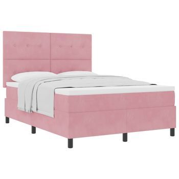 Cama Tapizada 193x140x128 Cm  - Rosa
