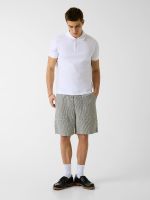 pantalones cortos a rayas de mezcla de lino