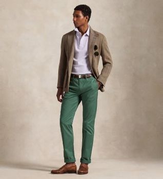 Polo Ralph Lauren para hombre. 710690138064 Pantalón chino Bedford Straight Fit verde (30/32), Casual, Algodón