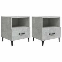 mesitas de noche 2 unidades madera contrachapada gris hormigon vidaxl
