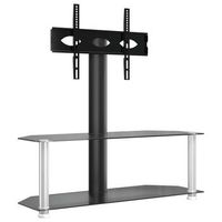 mueble tv esquina 2 niveles para 32-70 pulgadas negro plateado vidaxl