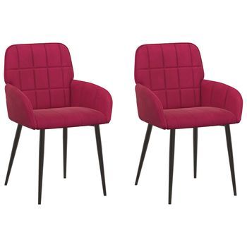 Sillas De Comedor 2 Uds. Terciopelo Rojo Vino 57 X 50 X 85 Cm Vidaxl
