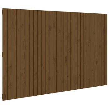Cabecero Cama Pared Madera Maciza Pino Marrón Miel 185x3x110 Cm Vidaxl