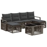 conjunto de sofas de jardin 7 uds gris y gris oscuro vidaxl