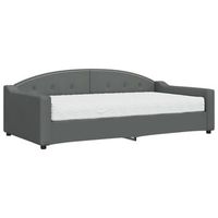 sofa cama con colchon tela gris oscuro 100x200 cm vidaxl