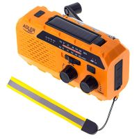 adler ad 1197 radio solar portatil con linterna naranja