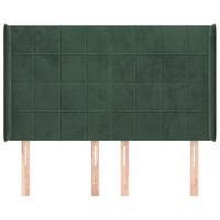 cabecero cama mueble de dormitorio con orejas de terciopelo 147 x 16 x 118128 cm verde oscuro m020004167