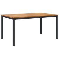 mesa de exterior natural y negro 150 x 90 x 75 cm vidaxl