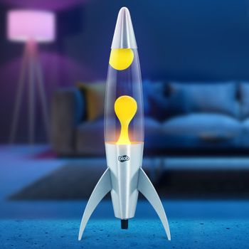 Blob Lamp 17" ROCKET Metal Lava Lamp - Yellow/Purple