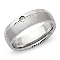 anillo exclusivo de acero inoxidable circonita mate 6mm