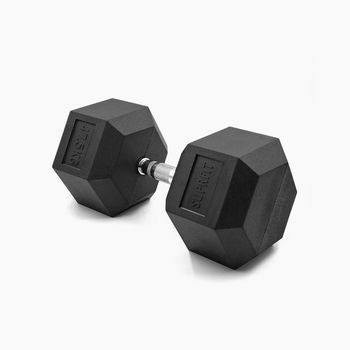 Mancuerna Hexagonal De Goma (individual) Suprfit 47,5 Kg, Negro