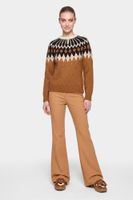 pantalon de campana de tejido tecnico camel m