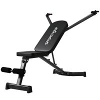 sportnow banco ajustable con bandas de resistencia plegable inclinadodeclinadoplano 75x45 cm negro   aosom espana