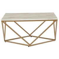 mesa auxiliar efecto marmol beige dorado 80 x 80 cm mdf jaula glamour malibu