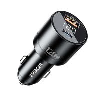 messagemensaje fsj-009 adaptador de cargador de coche usb pd de 120w con 2 puertos usb carga rapida de 18w qc30 u
