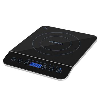 Aigostar BlueFire 30PKZ- Placa de inducción portátil, 2000 W, control táctil, 10 niveles de potencia, temporizador. Para recipientes entre 13 y 24 cm diámetro.