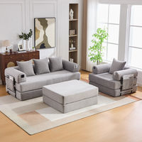 canape modular de 4 plazas en terciopelo acanalado con puff metal bolsillo lateral 4 cojines comodos espuma de alta densidad combinacion libre