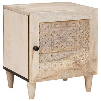 Mesa De Noche - Mueble De Dormitorio - Madera De Ingeniería - Blanco (80x50x40cm)