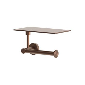Portarollo Oro Rosa Pvd Con Soporte De Acero Inox 316l Para Bano Moderno