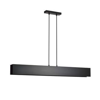 Lámpara colgante con estructura de metal rectangular negro 4xe27